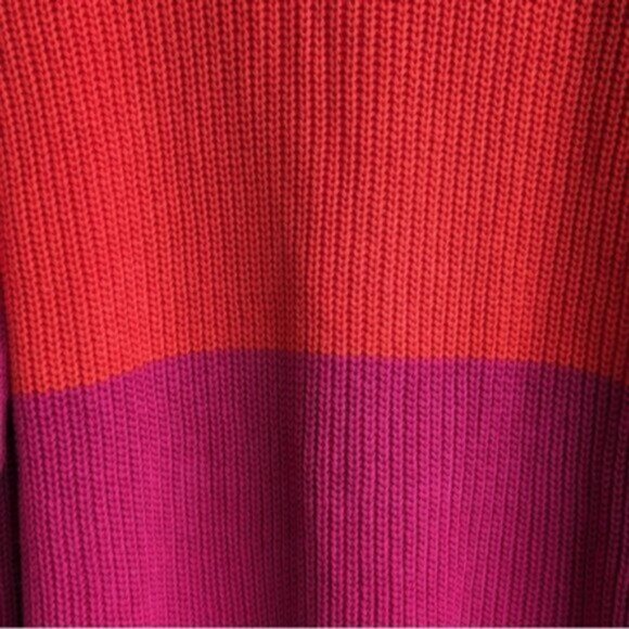 eight eight eight colourblock striped 100% cotton knit turtleneck sweater - Picture 3 of 6